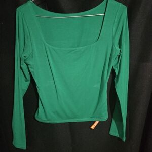 Vibrant Green Long Sleeve Women's Top